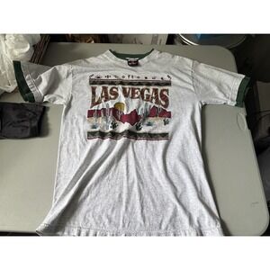 VTG Signal Las Vegas 1992 Wild West L T-Shirt Gray Made In USA 100% Cotton